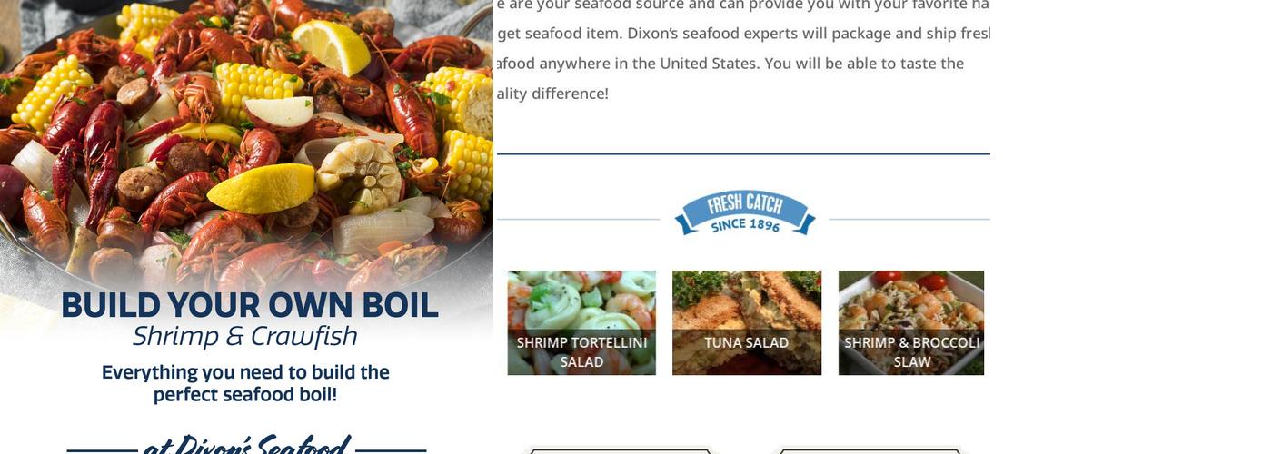 Dixon's Seafood Shoppe Menu