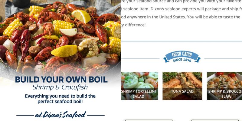 Dixon's Seafood Shoppe Menu