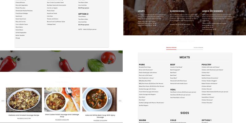 Celina's Delicatessen Menu