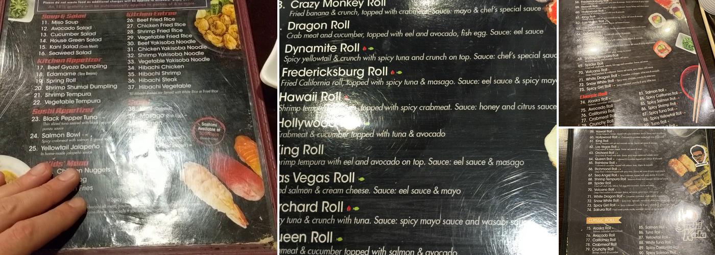 Sushi Kola Menu