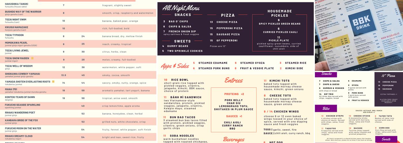 Big Box Karaoke Menu