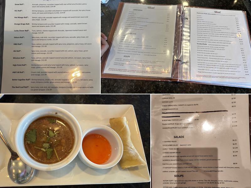 The Basil Leaf Sushi&Thai Restaurant Menu