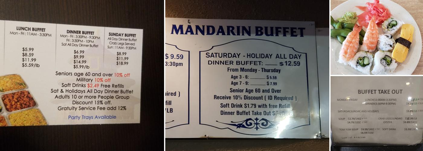 Mandarin Super Buffet Menu