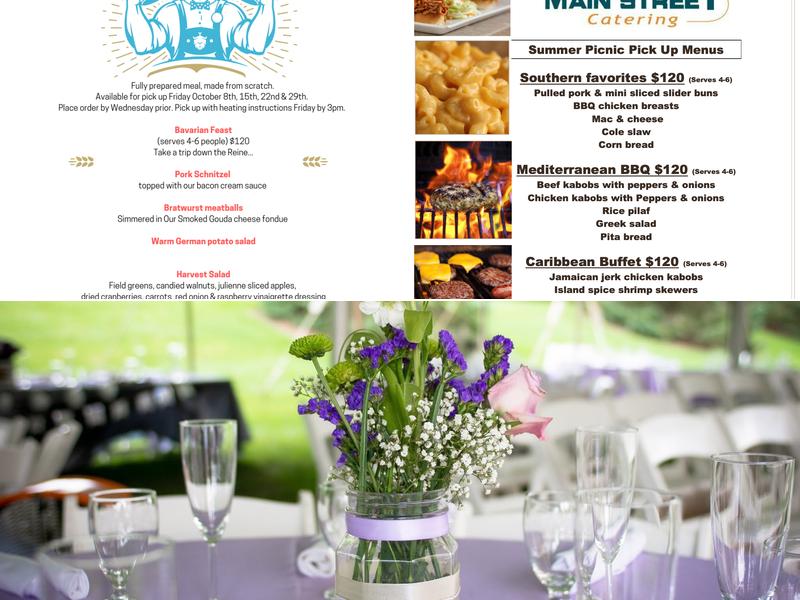 Vassel's Main Street Catering Menu