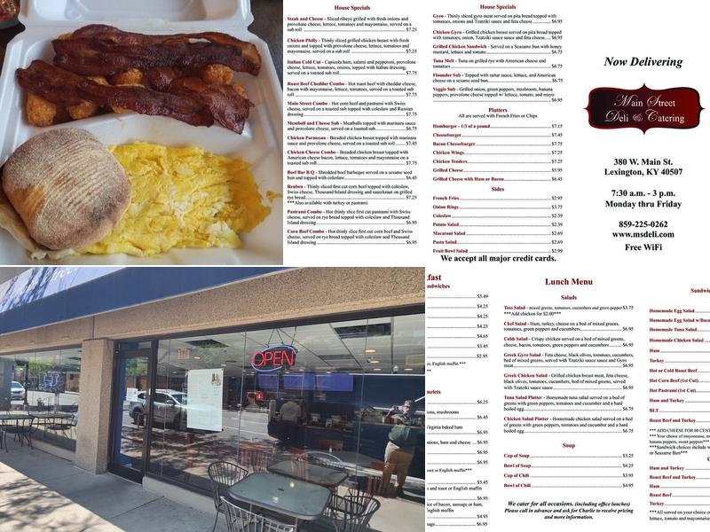 Main Street Deli Menu