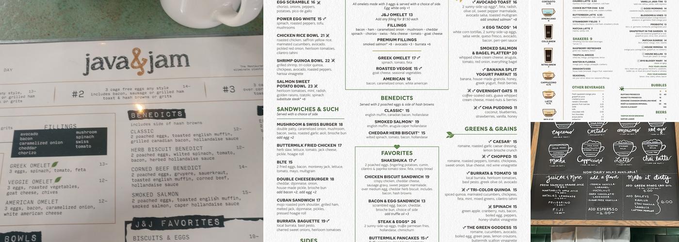 Java & Jam Menu