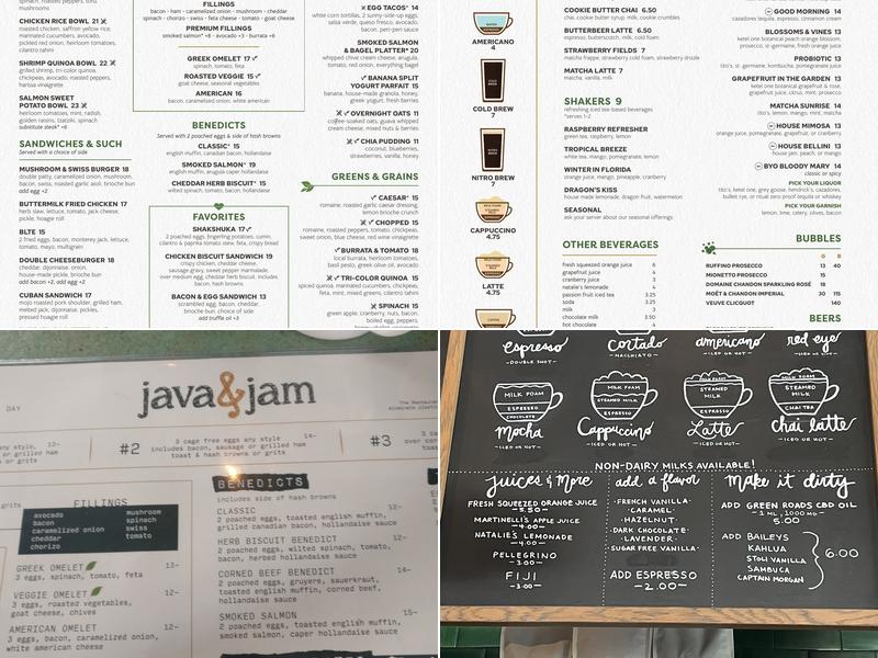 Java & Jam Menu