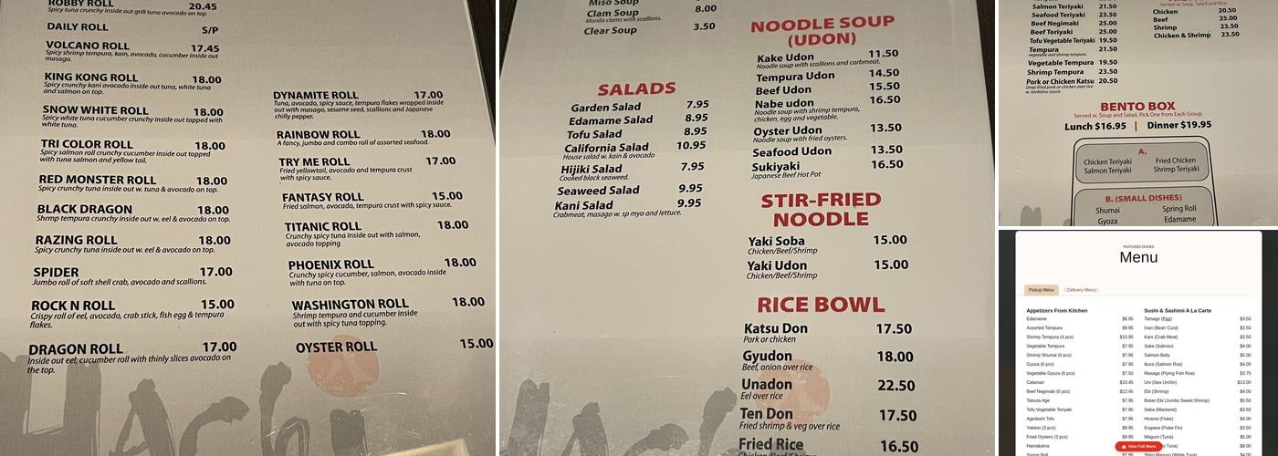 Hachi Sushi Menu