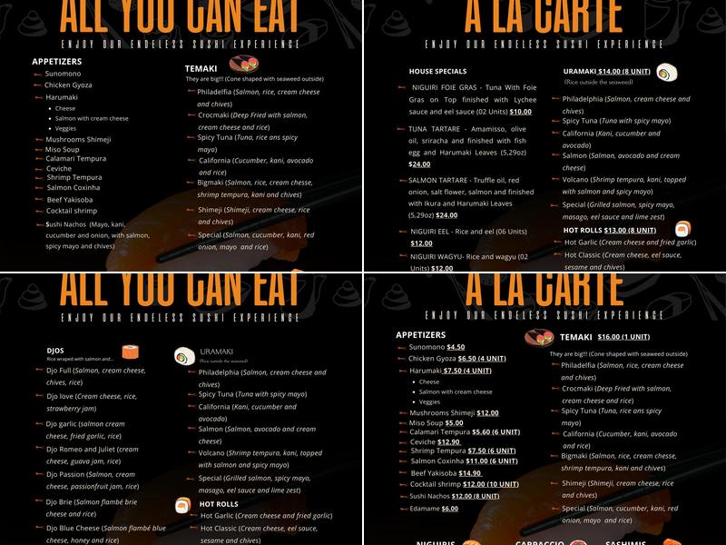 Hidden Sushi Menu
