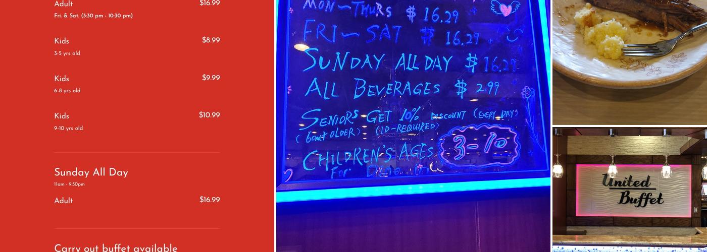 United Buffet Menu