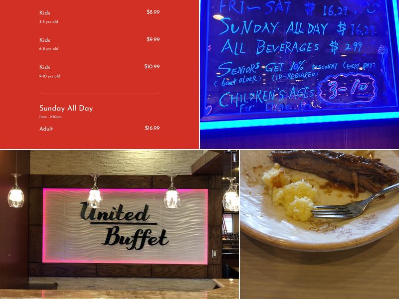 United Buffet Menu