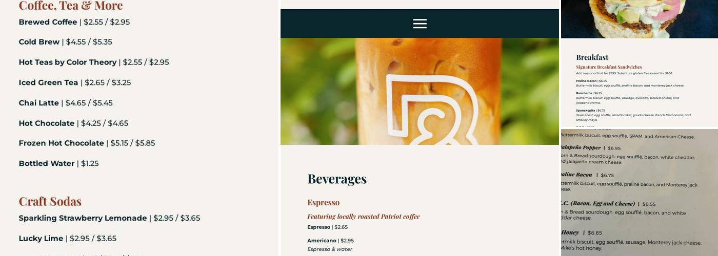 Black & Brew Menu