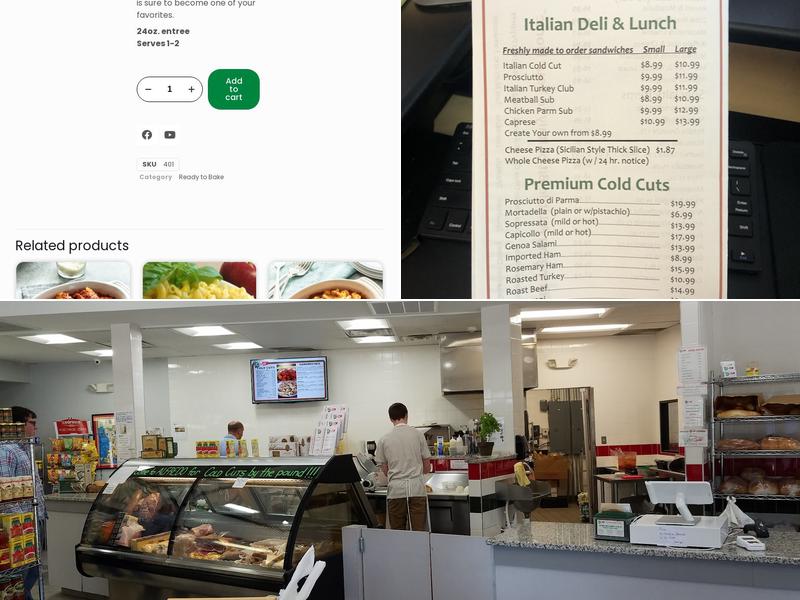 Alfredo Aiello Italian Foods, Inc. Menu