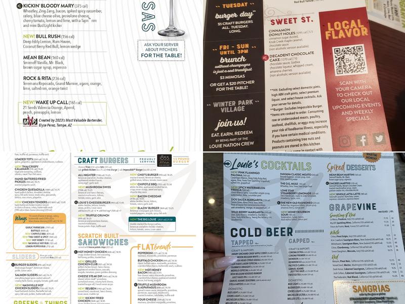 Bar Louie Menu