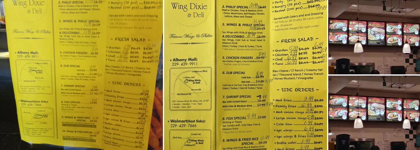 Wing Dixie & Deli Menu