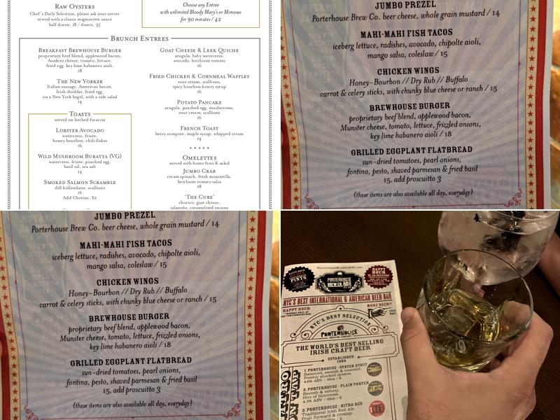 Porterhouse Brew Co. Menu