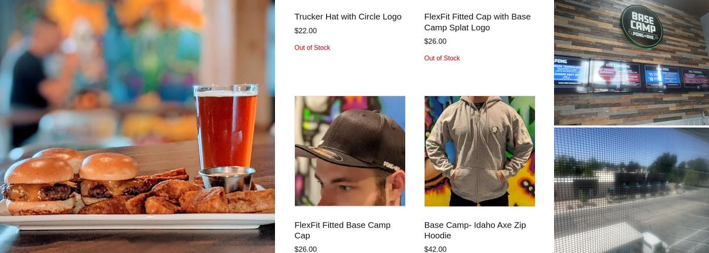 Base Camp Pong + Axe Menu