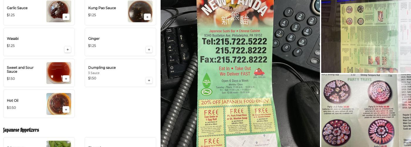 New Panda Menu