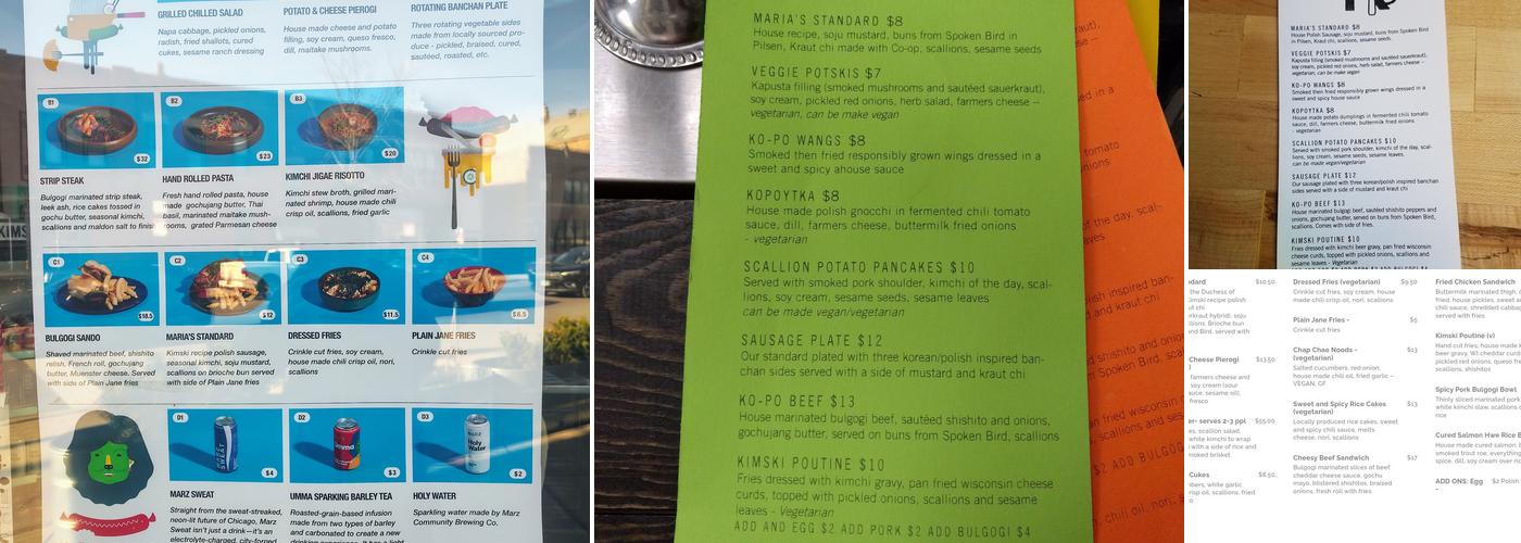 Kimski Menu