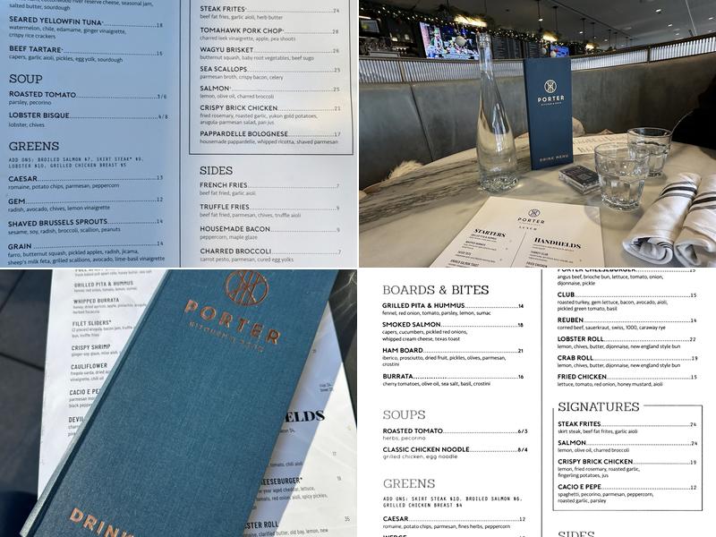 Porter Kitchen & Deck Menu