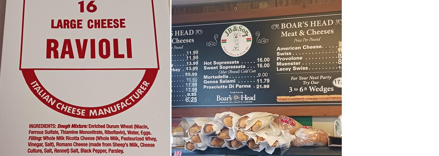 J B & Son Ltd Menu