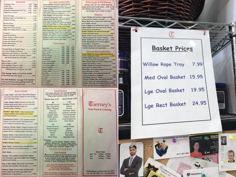 Tierney Fine Foods Inc Menu