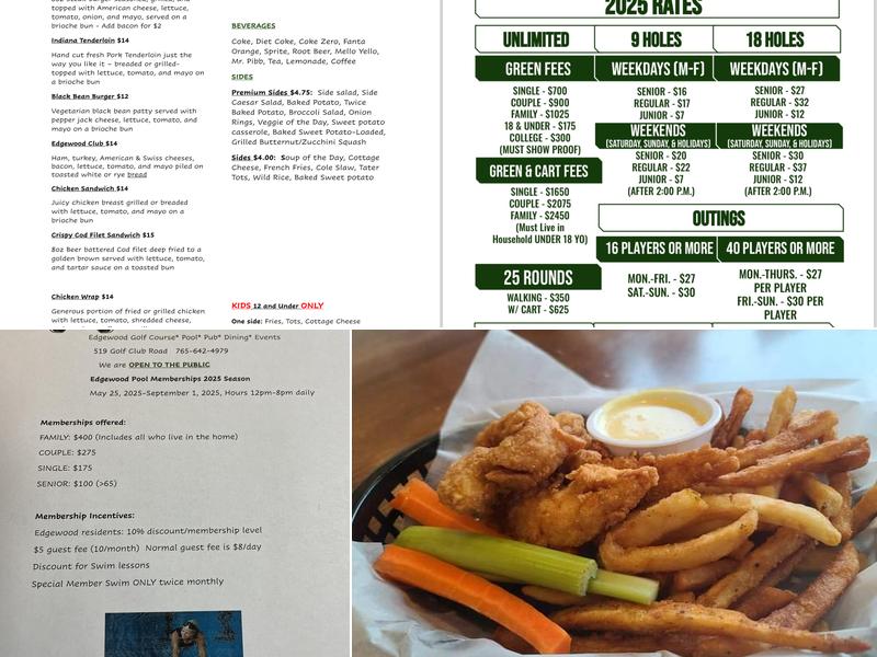 Edgewood Pub & Dining*Golf*Event Center*Pool Menu