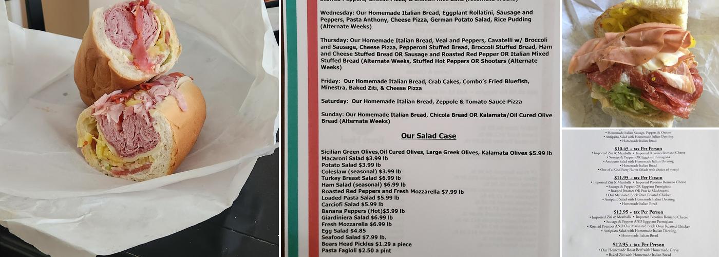 Capri Imports Italian Deli Menu