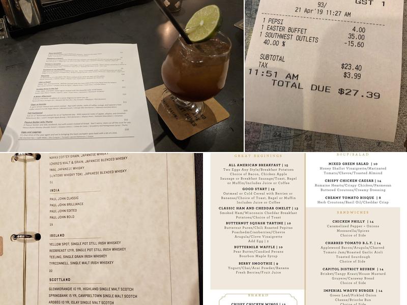 Burdock + Bitters Menu