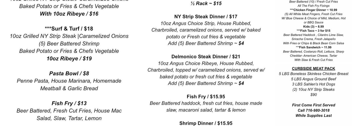 A & C Meat Co. Menu