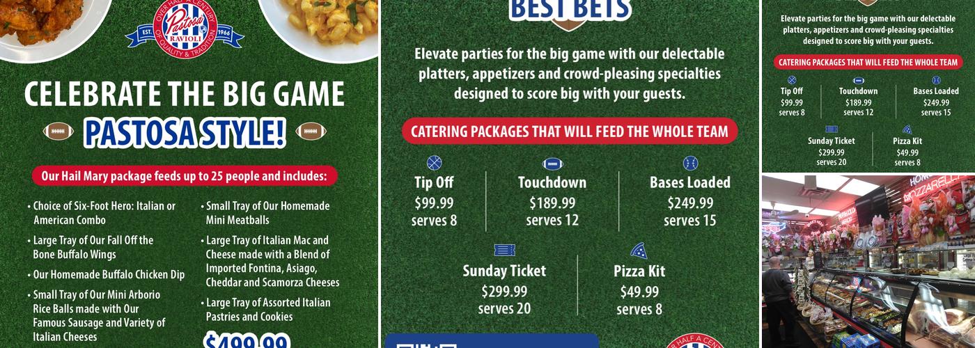 Pastosa Ravioli company Menu