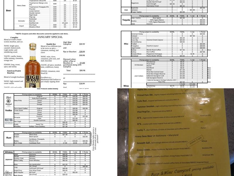 Harry's Menu