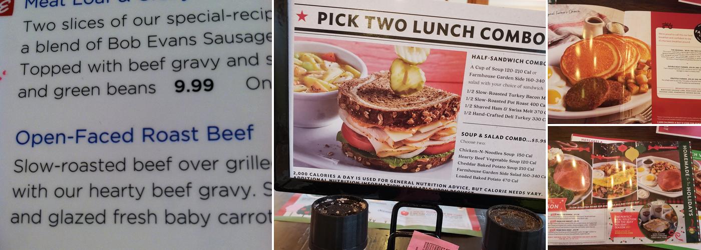 Bob Evans Menu