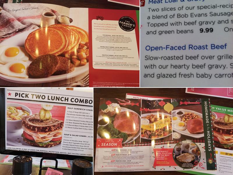 Bob Evans Menu
