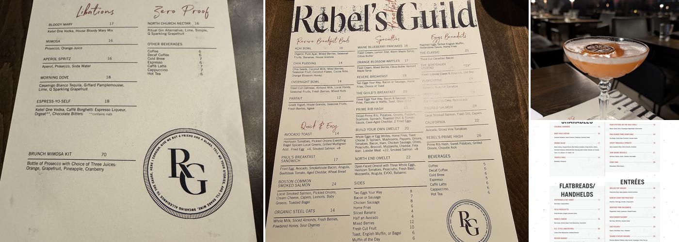 Rebel's Guild Menu