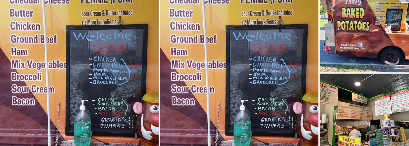 Felix's Baked Potatoes Menu