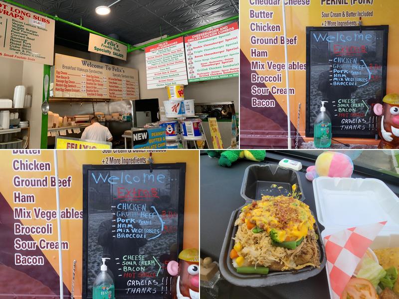 Felix's Baked Potatoes Menu