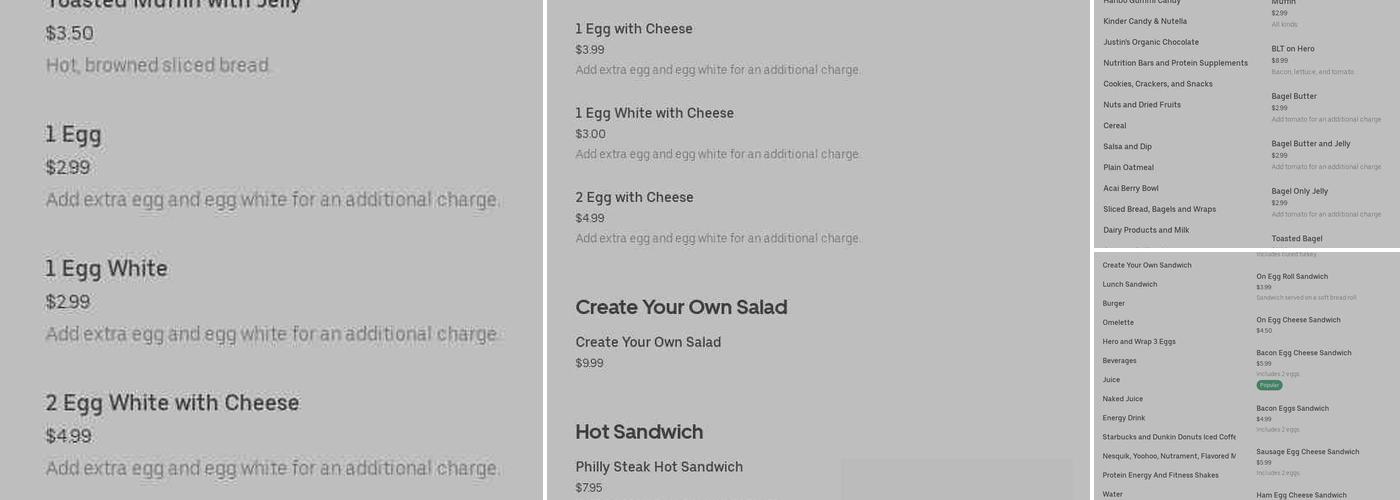 Stop & Go Deli Convenience Menu