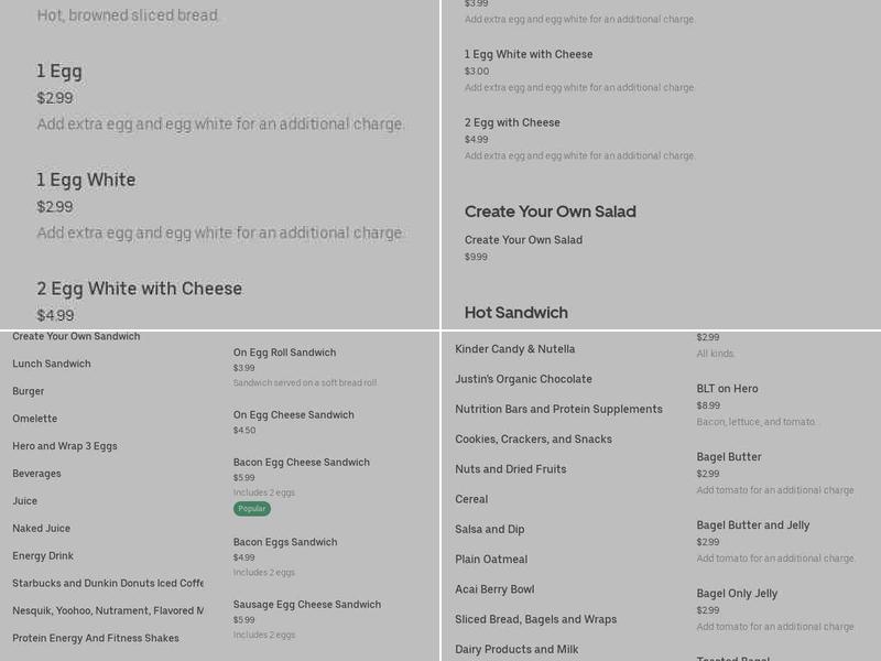 Stop & Go Deli Convenience Menu