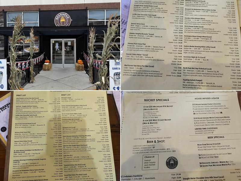 Beerhead Bar & Eatery Menu
