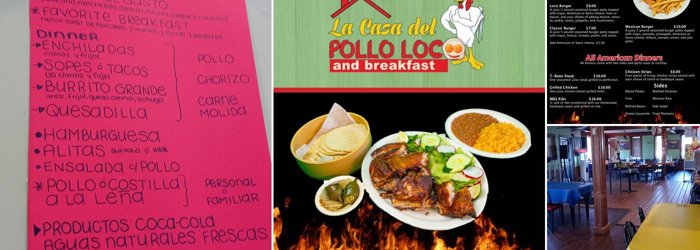 La casa del pollo loco Menu