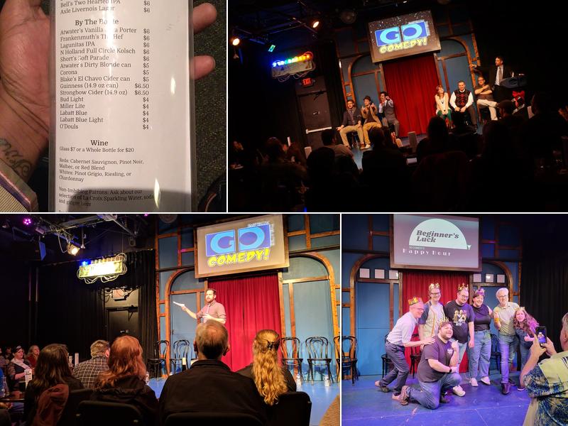 Go Comedy! Improv Theater Menu