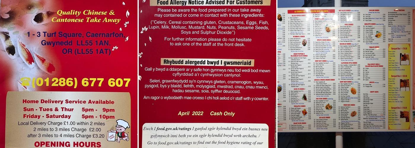 Yu’s Chinese & Cantonese Takeaway Menu