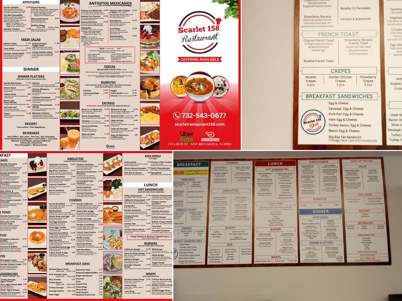 Scarlet 158 Restaurant and Breakfast New Brunswick Menu