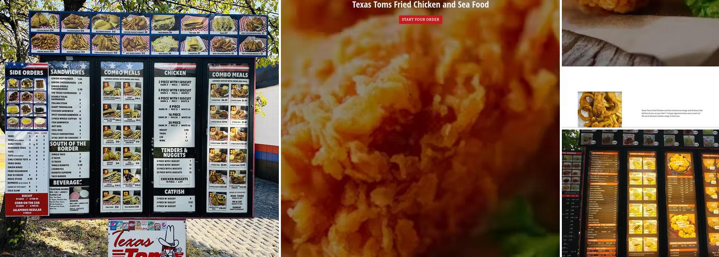 Texas Toms Menu