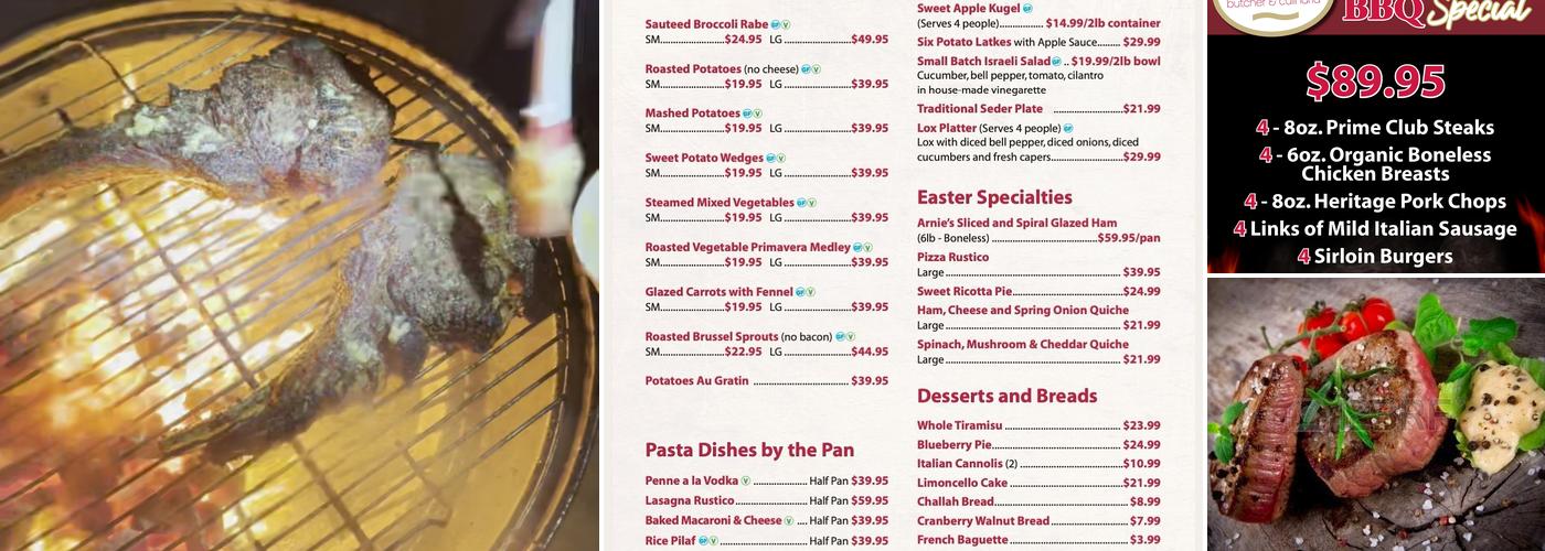 Arnie’s Gourmet Butcher Shop & Culinaria Menu