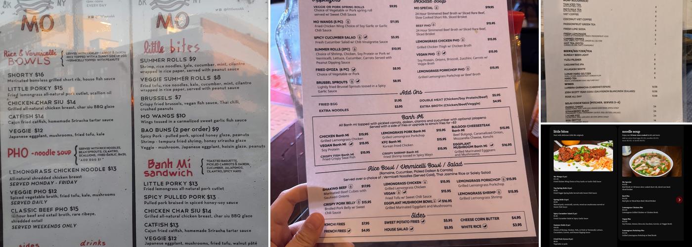 Little Mo Menu