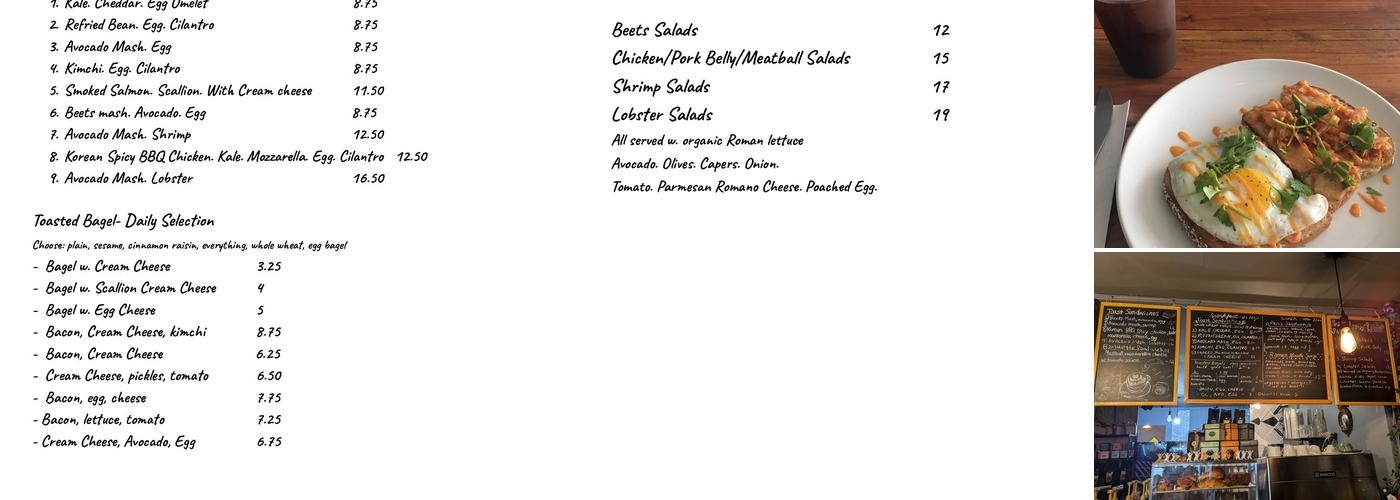 19 Café Menu