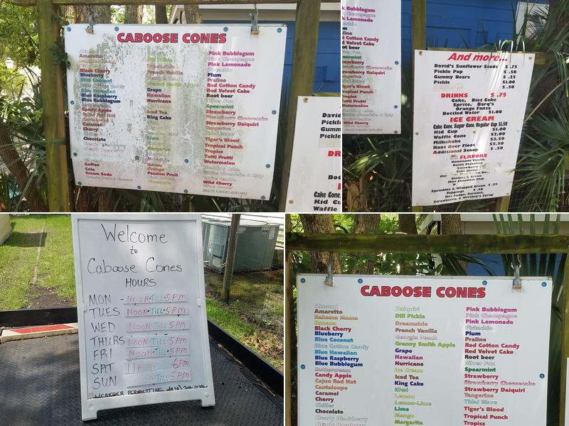 Caboose Cones Menu