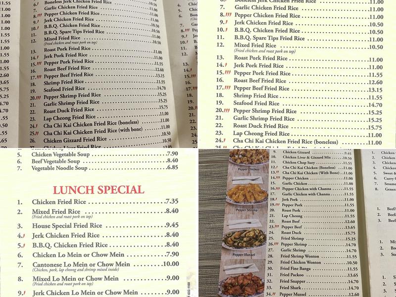 New Chinese Garden of Guyana Menu